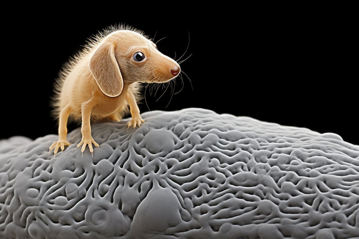 daichshunds's tweet photo. Fake Fact:
The world's smallest living dog is a 53-µm dachshund called Microminnie.
#Midjourney #aiiFF #dailyFF #UnusualDachshunds https://t.co/2WO4ojzXcC