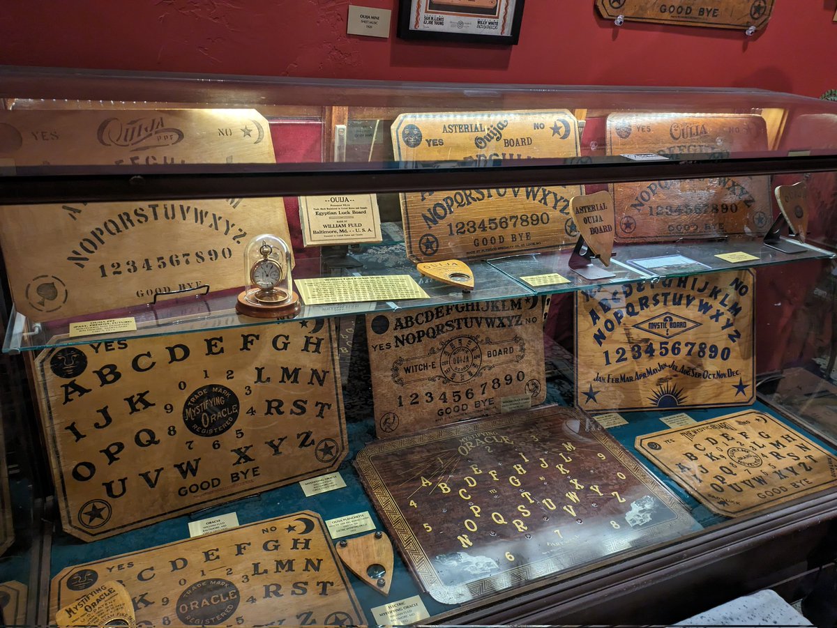 AshesTerrible's tweet photo. Went to the world's only Ouija board museum today! 🤩 The Salem Witch Board Museum was AMAZING!!! The presenter was so informative and kind it was AMAZING hearing all the history and seeing all the variations.
#ouija #witchboard #talkingboard #witchcraft https://t.co/UygEq9Mkz5