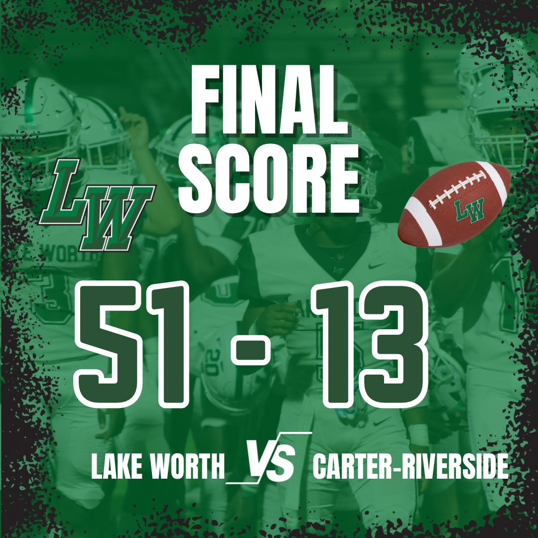 LakeWorthISD's tweet photo. 🐸🏈 Final Score 🏈🐸

Lake Worth 51 | Carter-Riverside 13
#GoBullfrogs #WorthIt https://t.co/7hUyMMswhi