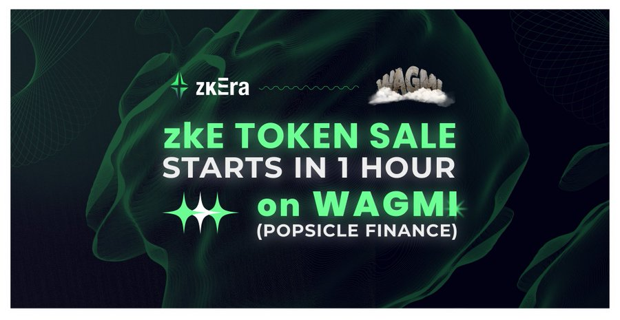 PopslcleFinance's tweet photo. 🎉 Excited to announce that zkera_fi $ZKE token sale starts in just 1 hour on 🚀 To join, head to the trade tab on our dex and pick $ZKE from the dropdown list.

Zkera Finance is a perp trading dex on zksync. We are thrilled to be launching partner. https://t.co/OHM3P6dhHj