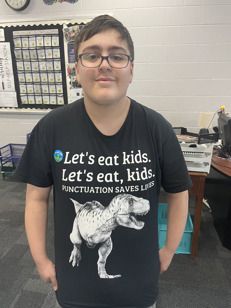 Check out my student’s t-shirt! 😂

#PunctuationMatters #PunctuationSavesLives #CommasAreConfusing #ITeachELA #ITeachHS #KruppELA