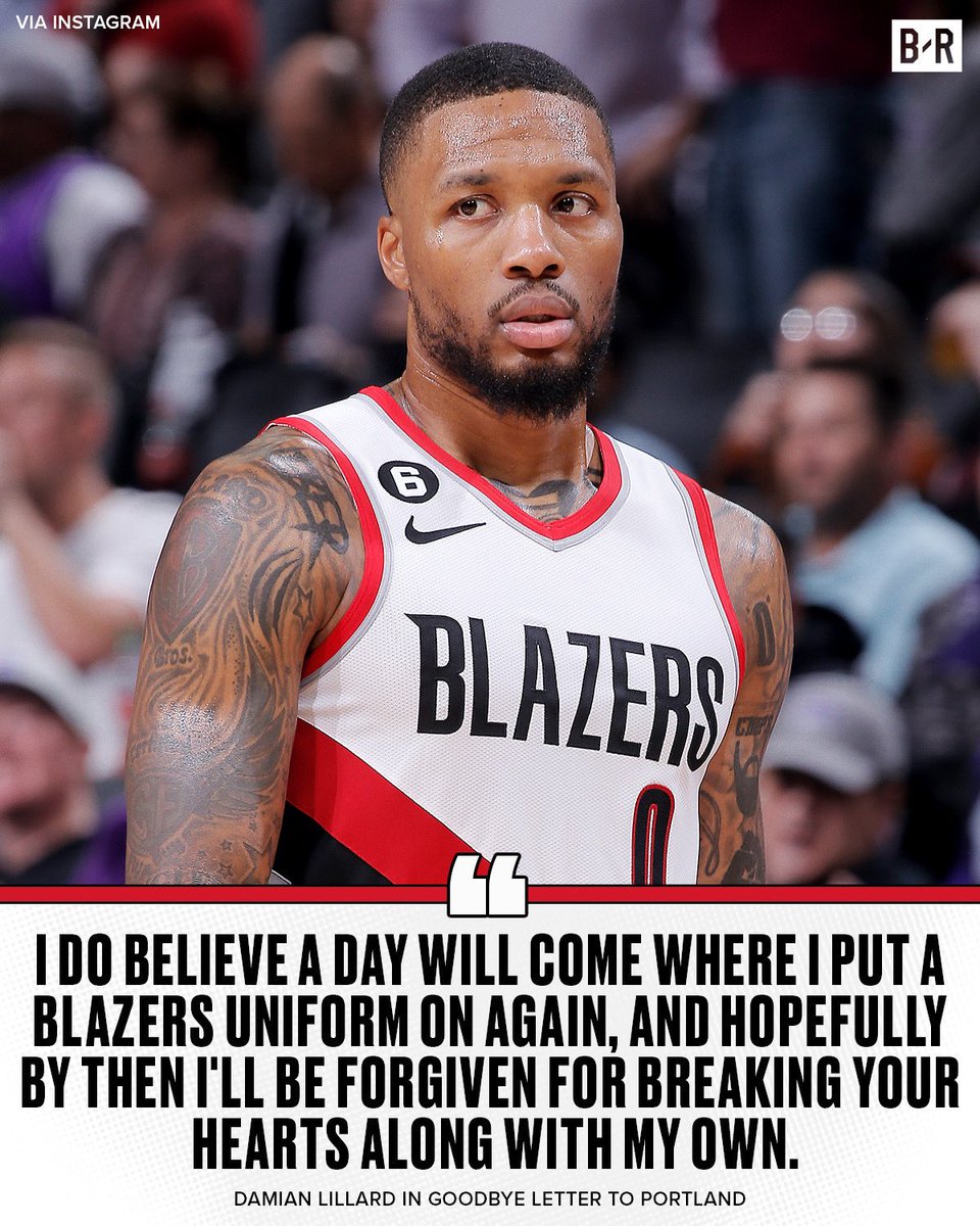 BleacherReport's tweet photo. Dame sends a message to Blazers fans ❤️

(via @Dame_Lillard) https://t.co/7yktdPCLRV