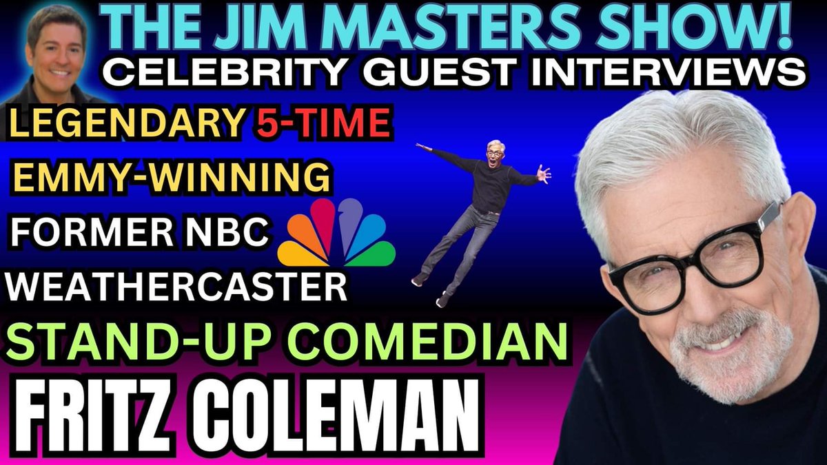 JimMastersTV's tweet photo. Join us this Friday! Live! 1pm ET 10am PT on The Jim Masters Show! as legendary NBC #weathercaster & #standupcomedian Fritz Coleman is my special guest! Watch here: https://t.co/IOGazkz6ei. #thejimmastersshow #live #jimmasterstv @theFritzColeman #Weather #comedy #knbc #humor https://t.co/mDFprSadUH