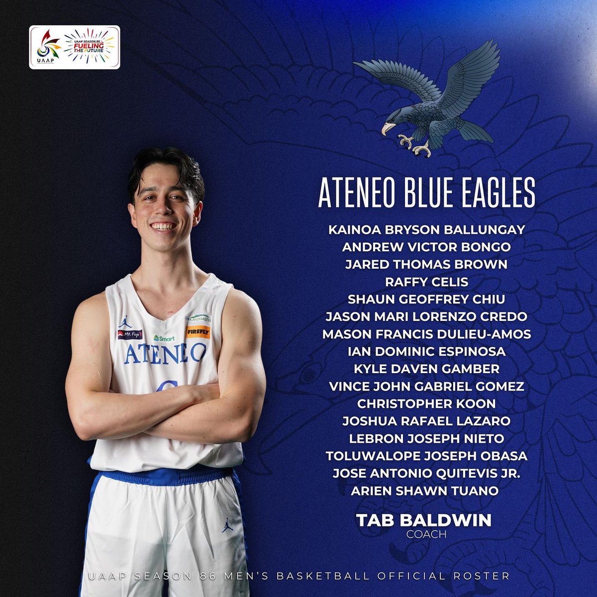 uaap_official's tweet photo. ATENEO BLUE EAGLES 

#UAAPSeason86
#FuelingTheFuture https://t.co/I4G20KjYJ6
