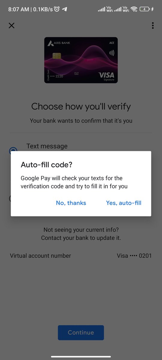 Shivanshu548's tweet photo. @GooglePayIndia @AxisBankSupport I am unable to verify and add my axis ace credit card on gpay https://t.co/HAZf7IrTS9