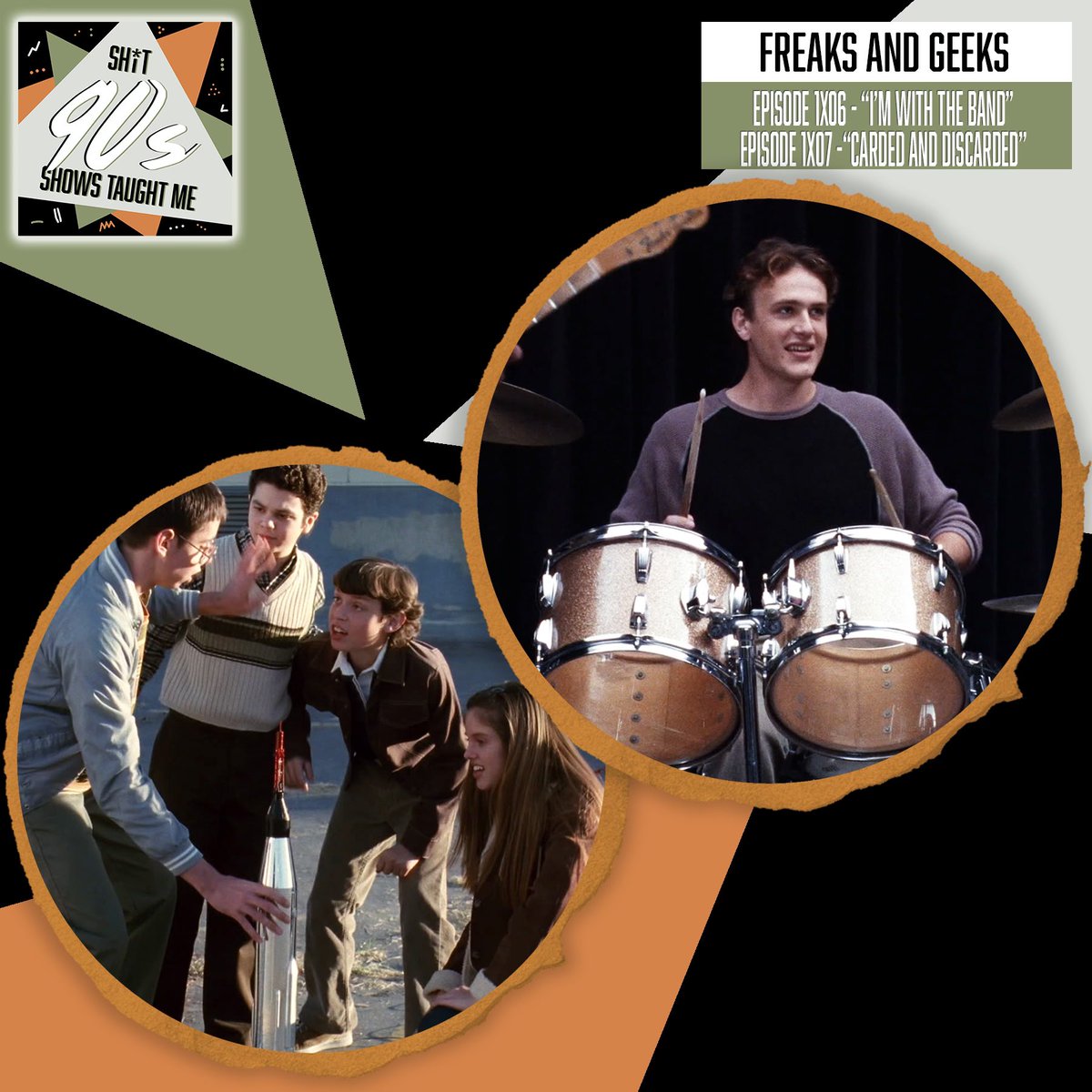 Shit90sPod's tweet image. Join us as we recap S1E06/07 of #FreaksandGeeks, “I’m With The Band” and “Carded and Discarded” ! 

We discuss the trauma associated with getting changed in a high school locker room, what it&apos;s like to date a person in a band, and new kids in school.