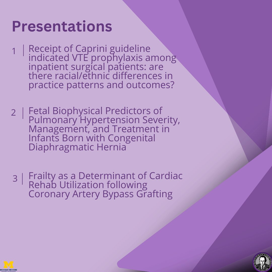 SocietyofBAS's tweet image. Day #2 of #SBASUMich2023 is not over yet!!! After a fantastic local program @UMichSurgery, our 1st Presidential Plenary kicks off at 3:00 pm!!! Lots of GREAT work to be presented! Don't miss it!✊🏿 #AcademicSurgery #PresentationTime @KMarieMD