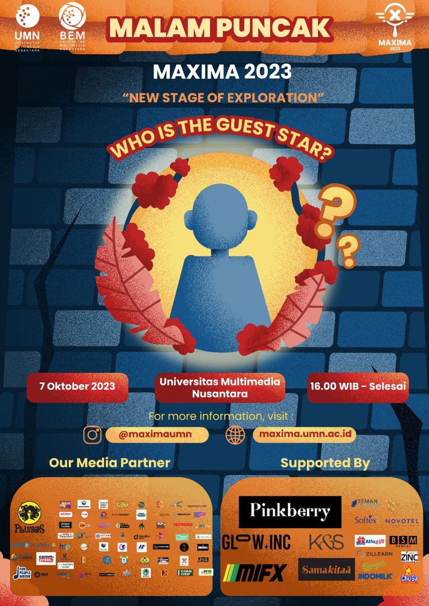 🎇ARE YOU READY FOR MALAM PUNCAK MAXIMA 2023?🎇

Maximers!🕵️🔎
Setelah HoME dan STATE selesai, MAXIMA ada acara lain yang pastinya bakal bikin Maximers gagal move on! Betul sekali, MALAM PUNCAK MAXIMA 2023!🥳 Stay tune, Maximers!🤩

#MAXIMA2023
#ExploreTheWorldReachNewPotentials