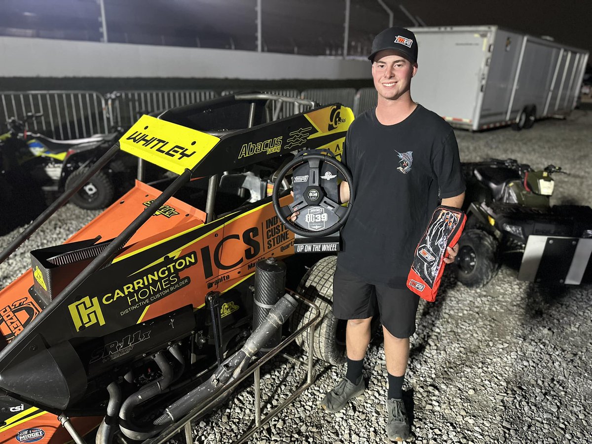 USAC Racing (@usacnation) on Twitter photo Up on the Wheel! 🛞
<a href="/DWhitley57/">Daniel Whitley</a>'s first run on The Dirt Track at <a href="/IMS/">Indianapolis Motor Speedway</a> was a successful one.
He charges from 21st to 13th tonight to earn the <a href="/MPI_INNOVATIONS/">MPI</a> Up on the Wheel Award.
He received a trophy as well as a pair of MPI racing gloves and a $250 MPI gift card.
#BC39 Up on the Wheel! 🛞
<a href="/DWhitley57/">Daniel Whitley</a>'s first run on The Dirt Track at <a href="/IMS/">Indianapolis Motor Speedway</a> was a successful one.
He charges from 21st to 13th tonight to earn the <a href="/MPI_INNOVATIONS/">MPI</a> Up on the Wheel Award.
He received a trophy as well as a pair of MPI racing gloves and a $250 MPI gift card.
#BC39