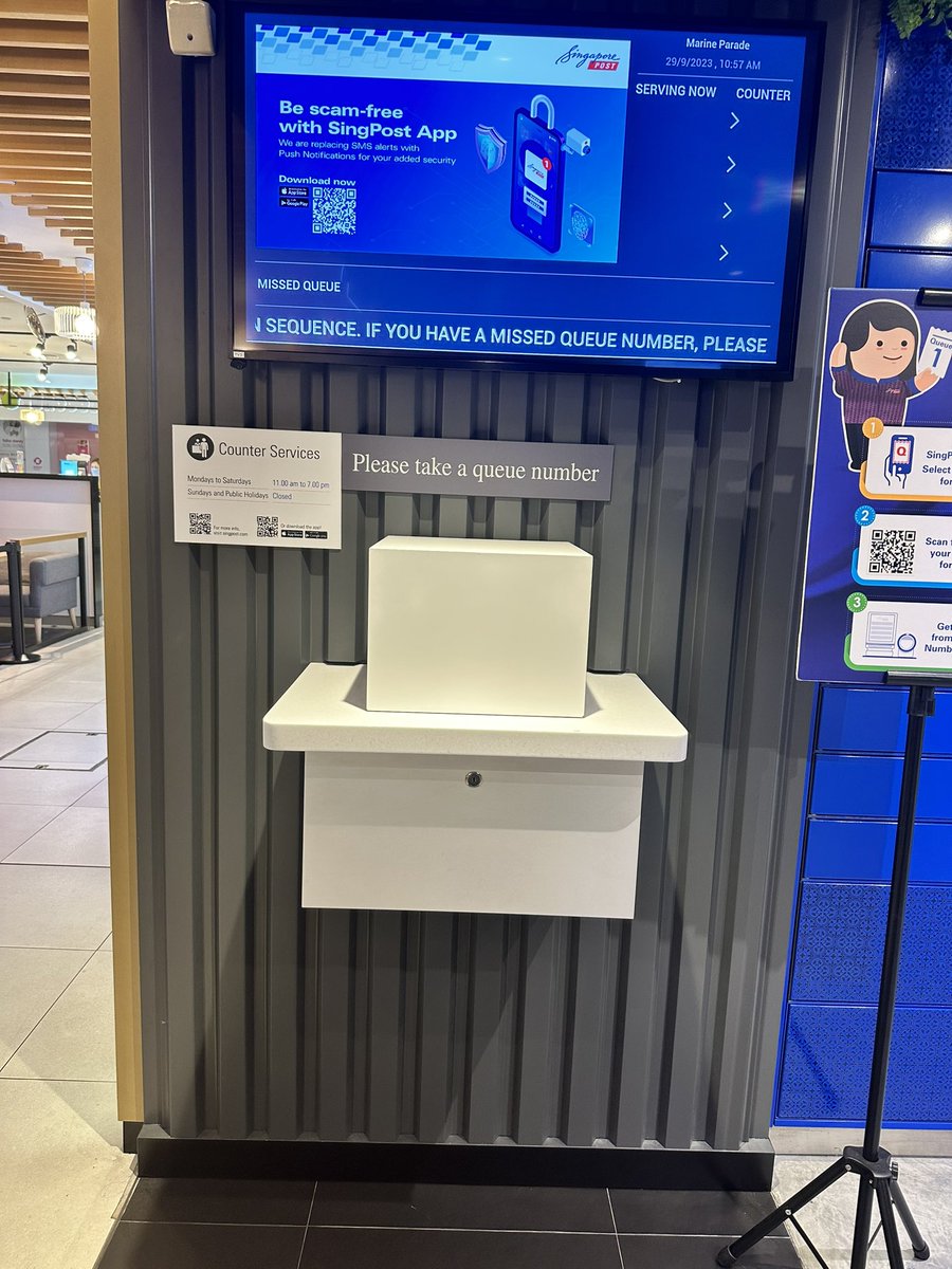 Singapore style: Queue at a queuing machine 😂