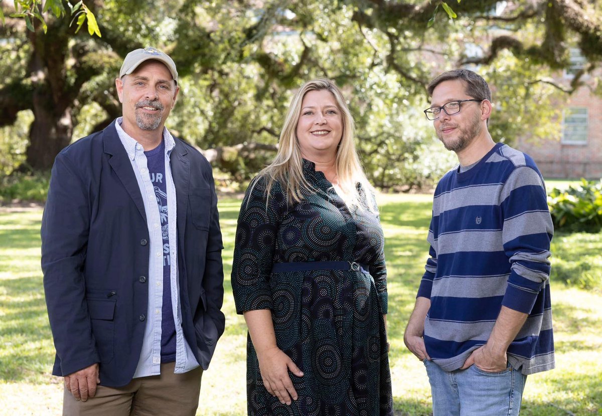 Creative writing faculty (from left): <a href="/jackbedell/">Jack Bedell</a> , <a href="/AlisonPelegrin/">Alison Pelegrin</a> , and David Armand 📸 Randy Bergeron III