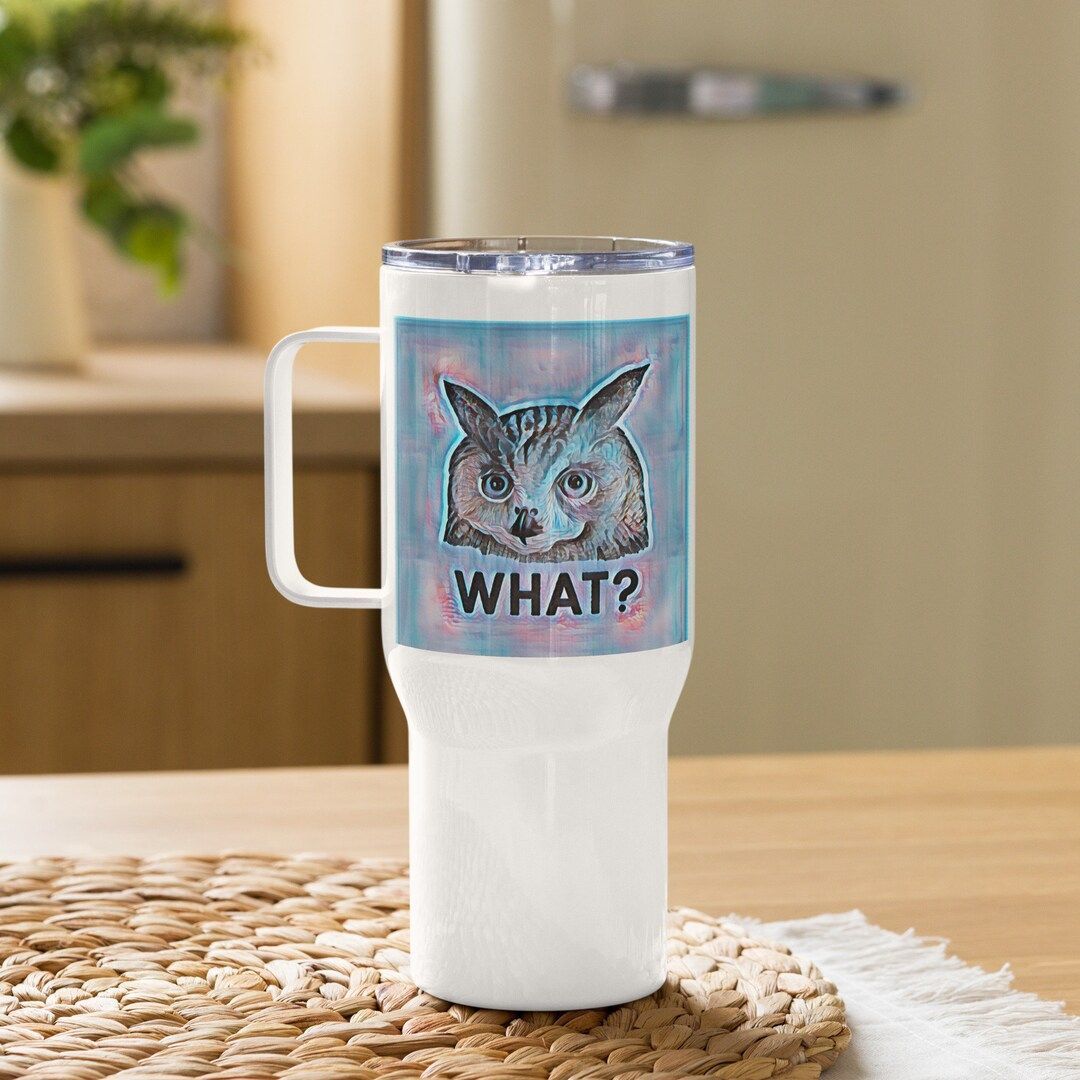 RadioBarz's tweet photo. What Owl Travel Mug With a Handle - Etsy https://t.co/jsm99k4LXU https://t.co/K4TRsmXnQ7
