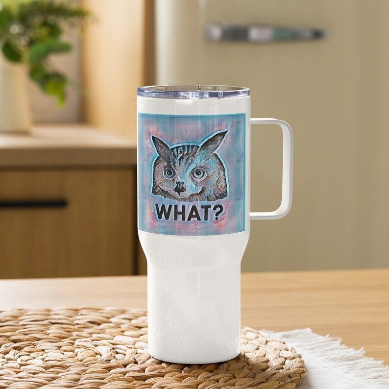 RadioBarz's tweet photo. What Owl Travel Mug With a Handle - Etsy https://t.co/jsm99k4LXU https://t.co/K4TRsmXnQ7