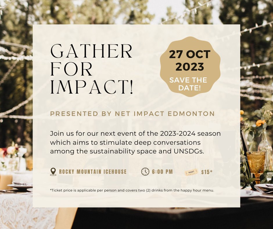 Mark your calendars! 📅

#NIE's Gather for Impact event is less than a month away 🎉

Join us for an evening filled with deep conversations around #sustainability and to build meaningful #connections.

Get your #tickets here: lnkd.in/gFNAsjeW