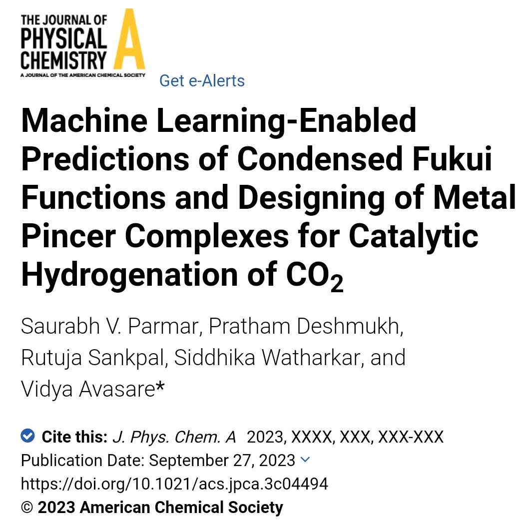 Our recently published paper in JPC-A on designing homogeneous catalysts using the power of machine learning. 
<a href="/ACSPublications/">ACS Publications</a> <a href="/AshokaUniv/">Ashoka University</a>