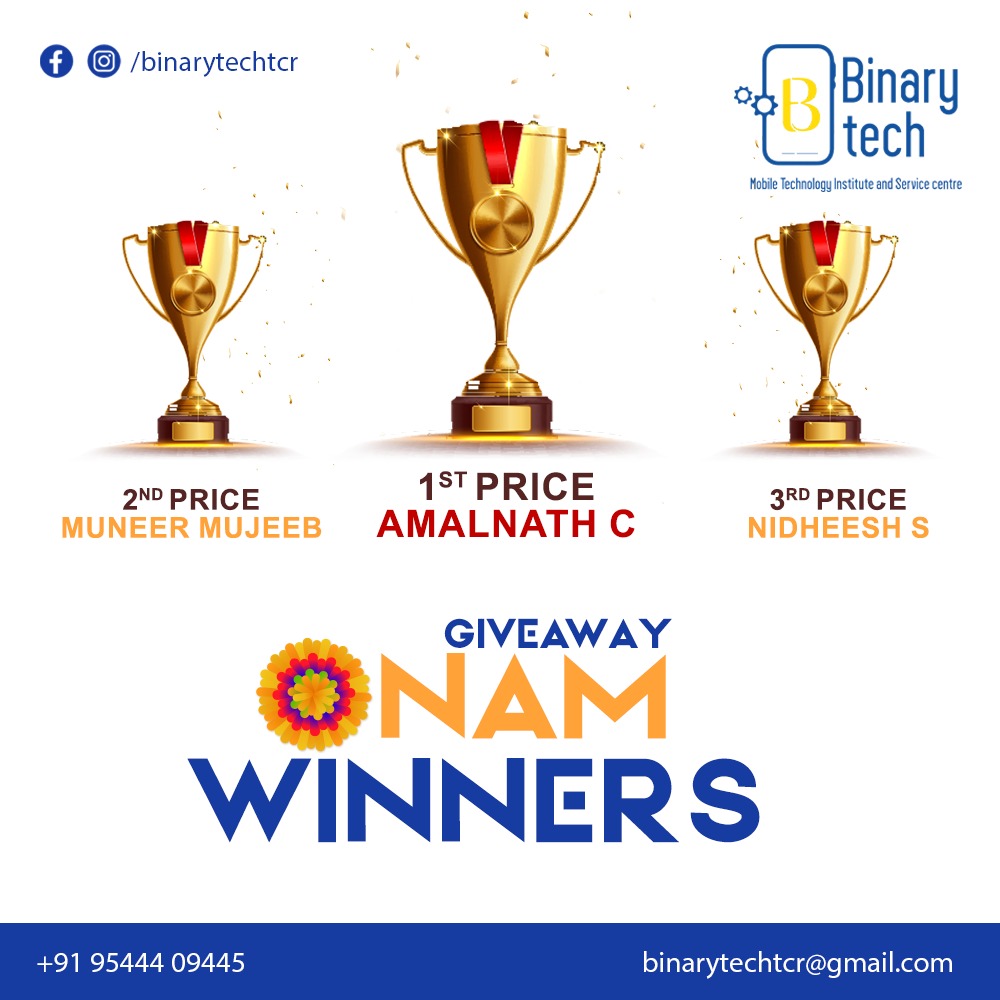 BinaryTechTcr's tweet image. 𝐇𝐞𝐫𝐞 𝐢𝐬 𝐭𝐡𝐞 𝐰𝐢𝐧𝐧𝐞𝐫𝐬!
#OnamGiveaway #LuckyDraw #BinaryTech #MobileTechnology #TechCourses #SmartwatchGiveaway #EarpodsGiveaway #NeckbandGiveaway #OnamTechGiveaway #LearnBinaryTech #MobileTechCourse #TechPrizes #OnamLuckyDraw #SmartTech #WinSmartwatch