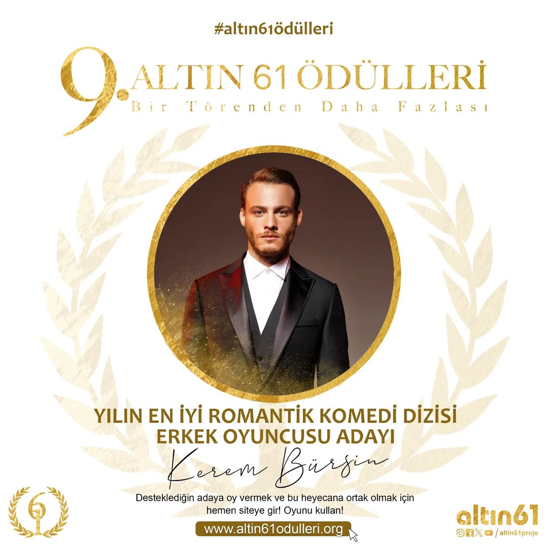 thebursinvoting's tweet photo. 🏆 | ALTIN 61 ÖDÜLLERİ 

📌 Kerem is nominated for The Best Romantic Comedy Actor Of The Year.

Vote for Kerem here 👉🏻 https://t.co/fjZSnWXQwv…

| #KeremBürsin | https://t.co/XVA0kY7zAO
