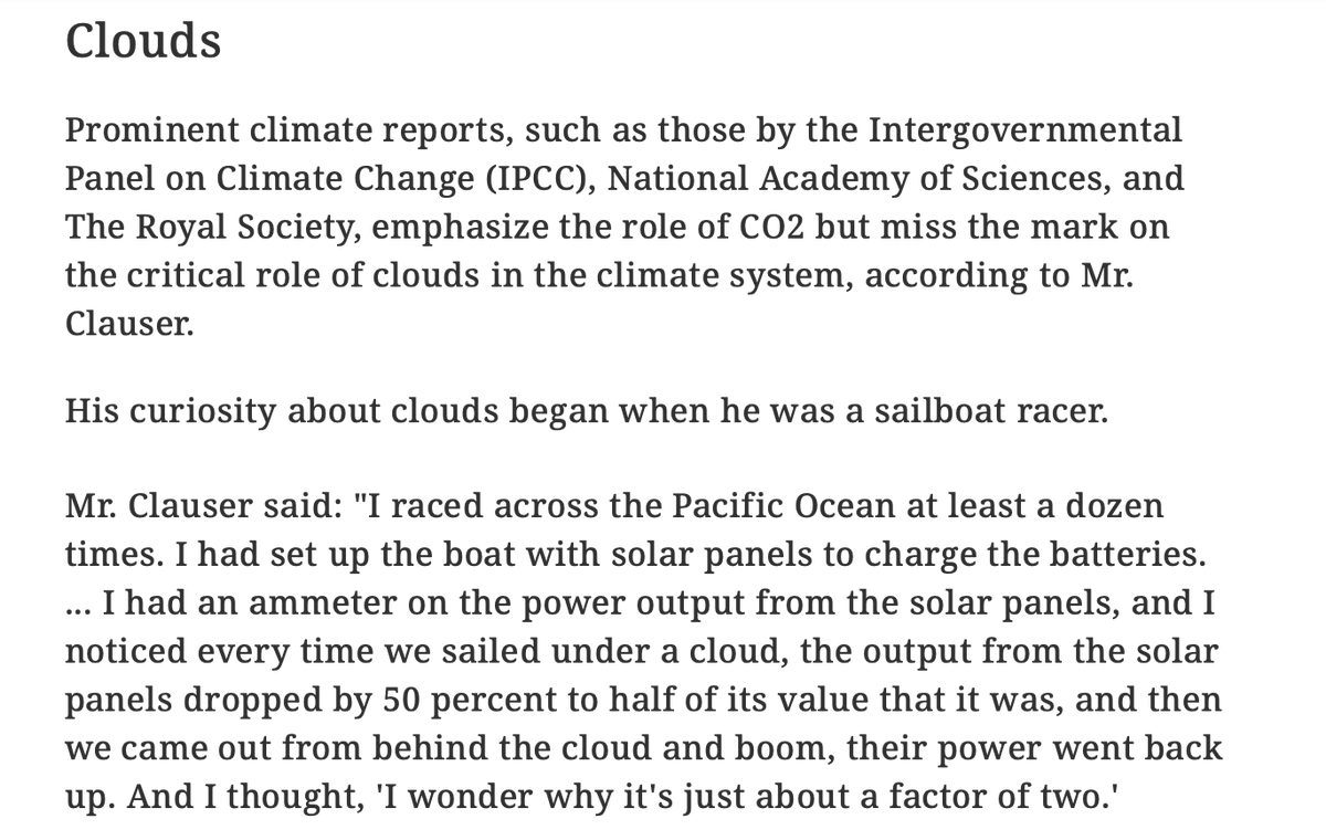 JunkScience's tweet photo. You don't need to be a climate scientist.

The 2022 Nobel physics prize winner has all you need to know to debunk climate idiocy: 

1. Clouds are key to climate but climate models ignore them... 'simply bad science.'  

2. CO2 is a 'beneficial gas... not at all significant in controlling climate.'  

3. Efforts to cut emissions 'should be stopped  immediately.'

https://t.co/uDLuPe4oDq