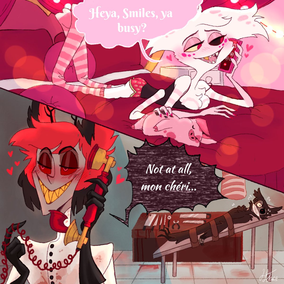 HeebieJeeee's tweet photo. #RadioDust #HazbinHotelAlastor #HazbinHotelAngelDust #slightgore #bloodwarning https://t.co/Fyw0uBGgGL