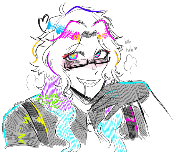 Low quality sketches of Kyoya on an Aggie Board :)