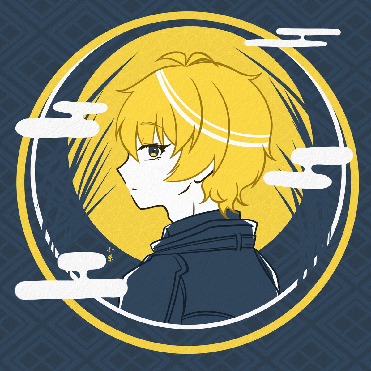 solo blonde hair 1boy short hair male focus profile looking at viewer  illustration images
