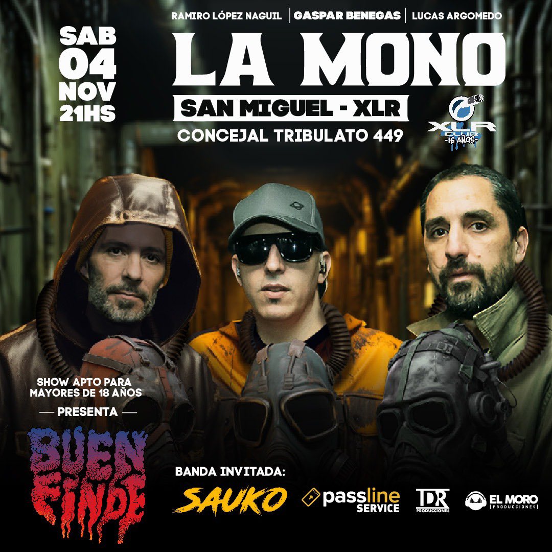 LaMonoTrio's tweet photo. Agotada la primera preventa!
Venite el SAB 04/11 a @xlrsanmiguel Banda invitada #sauko
🎫 @PasslineArg https://t.co/PUccTMq9NN