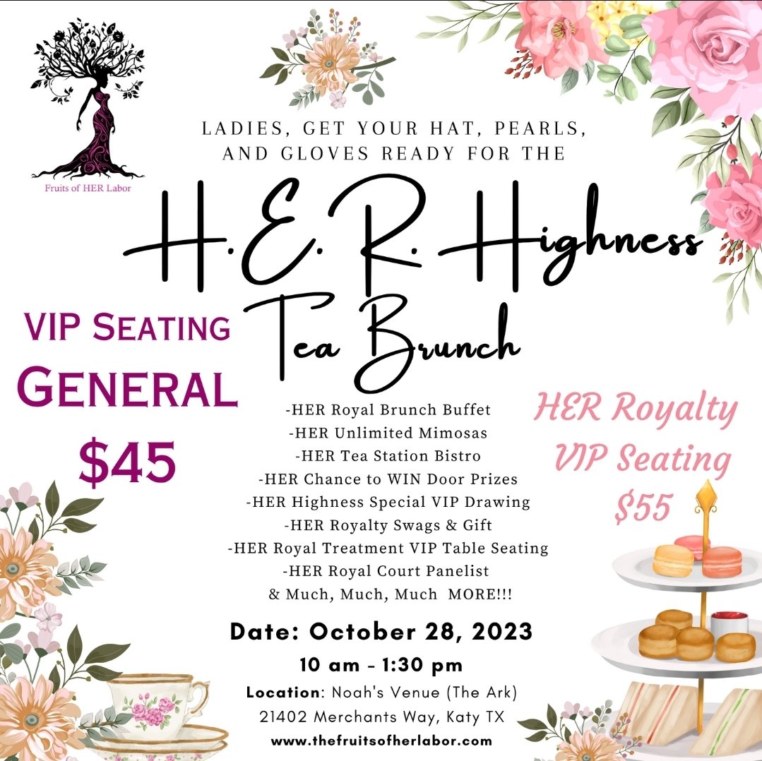 MrsFlegeance's tweet photo. We are down to the last few seats... click to register and ensure your seat: https://t.co/ztx9jj2WVu

You don't want to miss this Royal Event!!! Mark your calendar on October 28th, Noah's Venue Katy, TX. 

All hail to HER Highness! https://t.co/MHpoCDMDJg