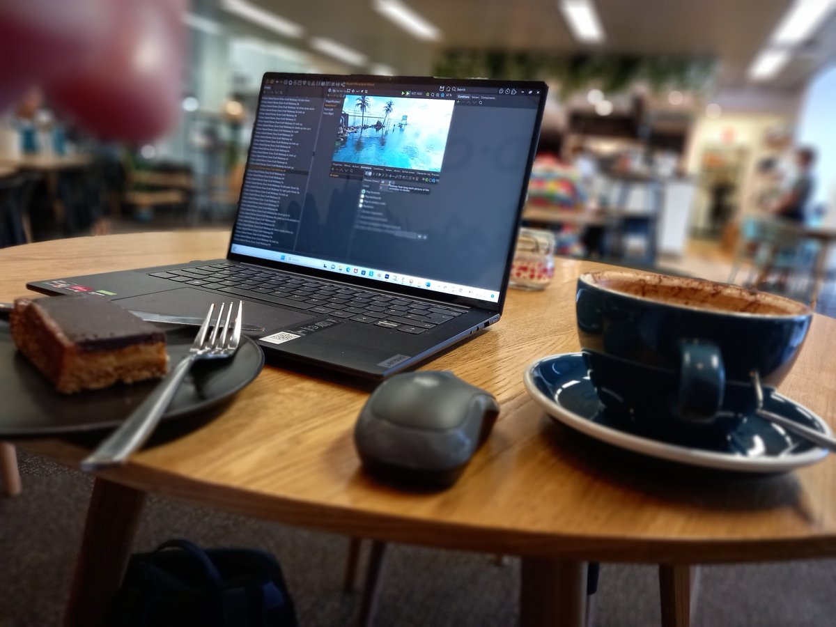 NeyyahGame's tweet photo. Coffee and cake catch up with some Neyyah game dev today :) How's your friday going? Wishlist Neyyah: https://t.co/J93ITQfmsQ #adventuregamefriday #gamedev #gaming #pcgaming #gamedesign #lenova #neyyah #pointnclick #visionairestudio5 #laptop #makinggames #coffee https://t.co/UJxCoTCYfB