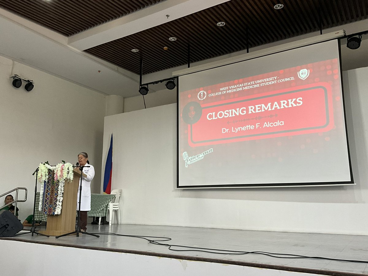 WvsuMsc's tweet photo. Dr. Lynette F. Alcala, Assoc. Dean for Academic Affairs gives her closing remarks to end the morning session.

#GINHAWA #KASANAGAN2023 #WVSUMedicineWeek https://t.co/EwP3YfG7Ix