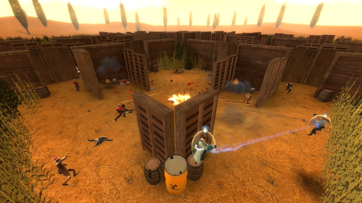 PadreSnowmizzle's tweet photo. Two maps!? TWO!? Now that's haunting! Here, have some corn to calm your nerves.

My submission for Scream Fortress 2023, and a base version, of Cornfield. Team deathmatch with four small randomly selected arenas per round. First to 100 kills wins!

#TeamFortress2 #TF2 #Halloween https://t.co/q1xAY29nId
