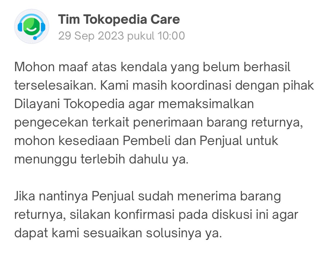 putr000's tweet photo. oy @tokopedia @TokopediaCare 

masa barang w ga dibalik2in udah seminggu ngeretur. bilangnya lagi pengecekan mulu. masa iya ngecek sampe seminggu. tolong tindak lanjutnya.

(anjay ngeluh di sosmed kayak karen) https://t.co/JdSaBmI4tb