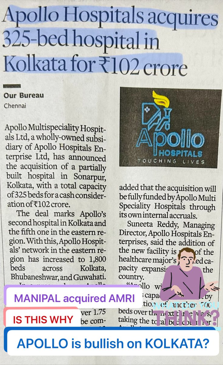 PSanduja's tweet photo. @ManipalHealth acquired @AMRIHospitals  &amp; now @ApolloInter  has bought a half-built hospital in the same area. Does it seem like a COINCIDENCE?

Read FULL: https://t.co/0ObbJCuJjY https://t.co/68worFJcCD