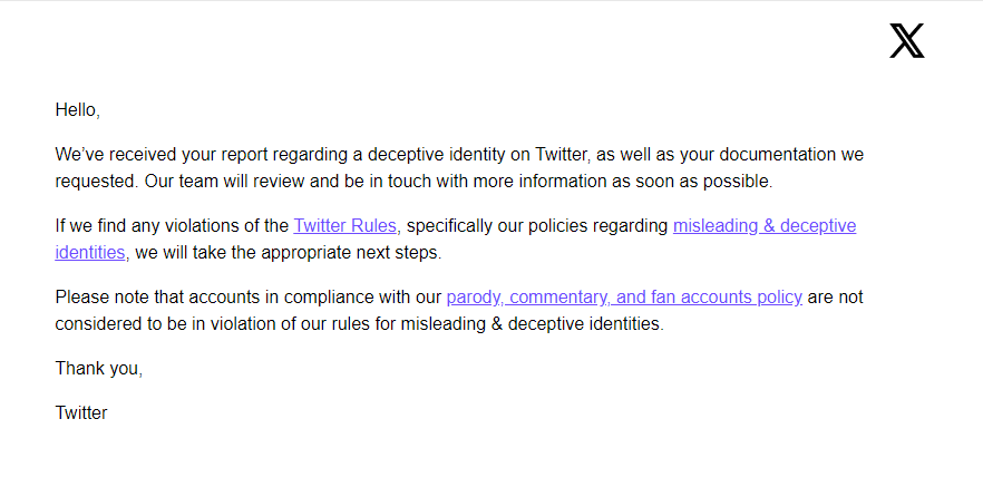 Im hoping I can get this resolved. Its sickening to see people steal others brands and then tarnish the brand. Thank you <a href="/X/">X</a> <3