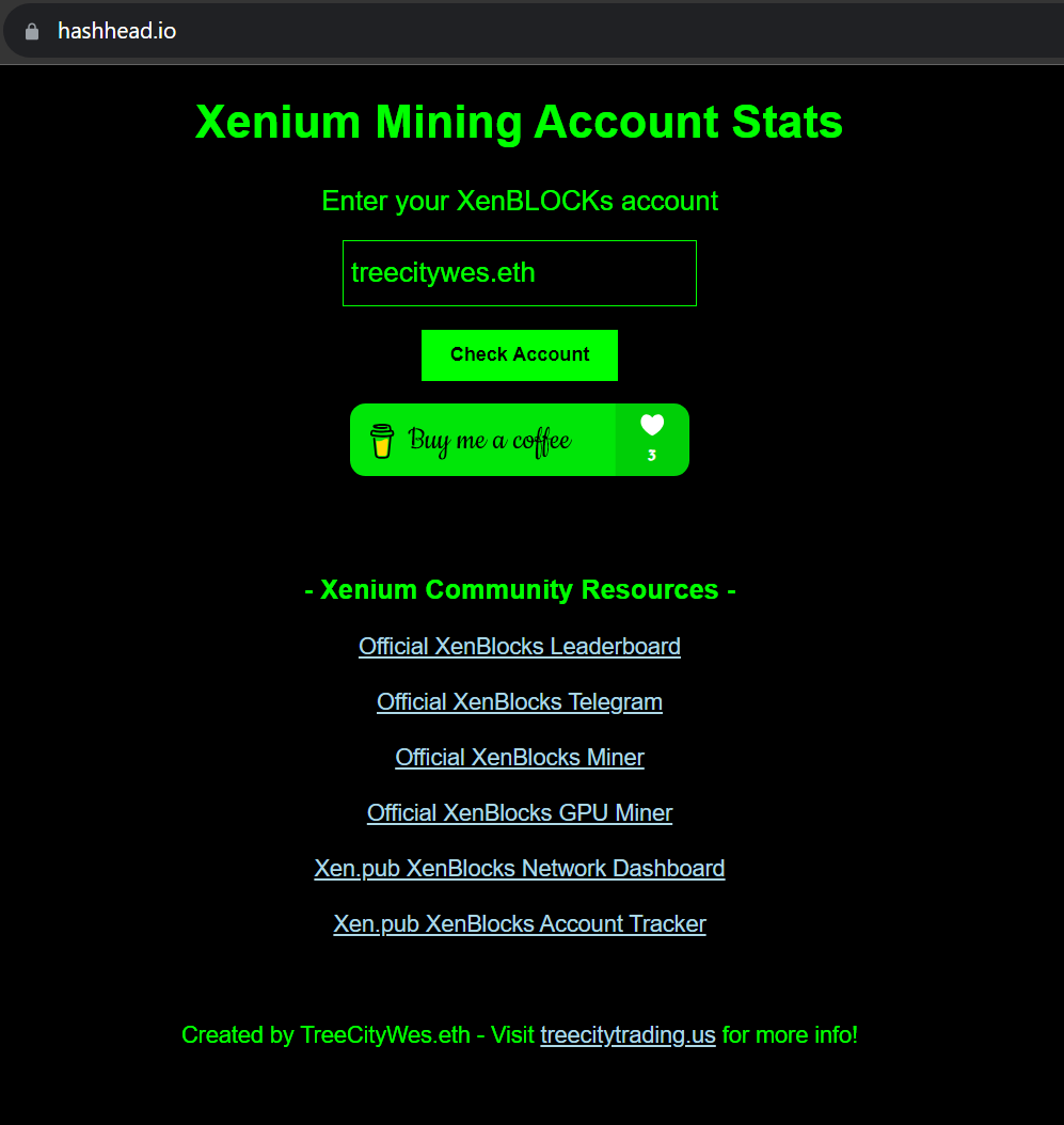 TreeCityWes's tweet photo. https://t.co/Vbl2th80q1 is back online! 

New design to make it simpler and more sustainable! 

Also added the #XenBlocks community links!

#StayXen #XENIUM https://t.co/PZj8uCBRl2