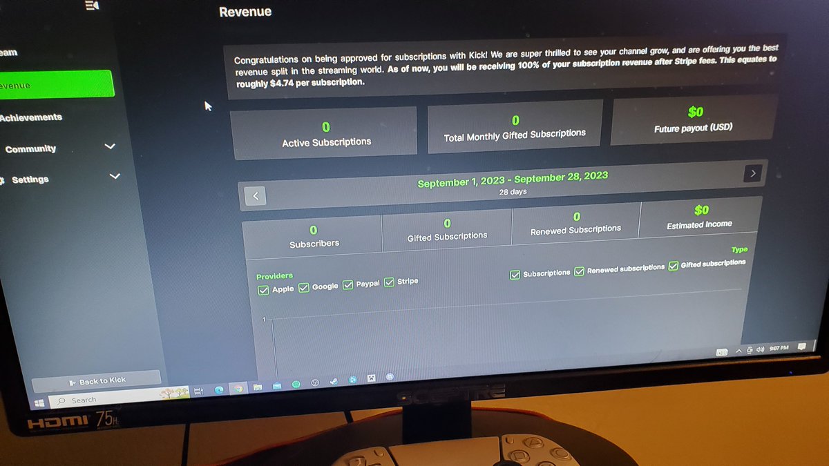 daninja123's tweet image. Got home from work loaded up kick to see this Thanks for all the support now to grind for verified #Grinding #KickC