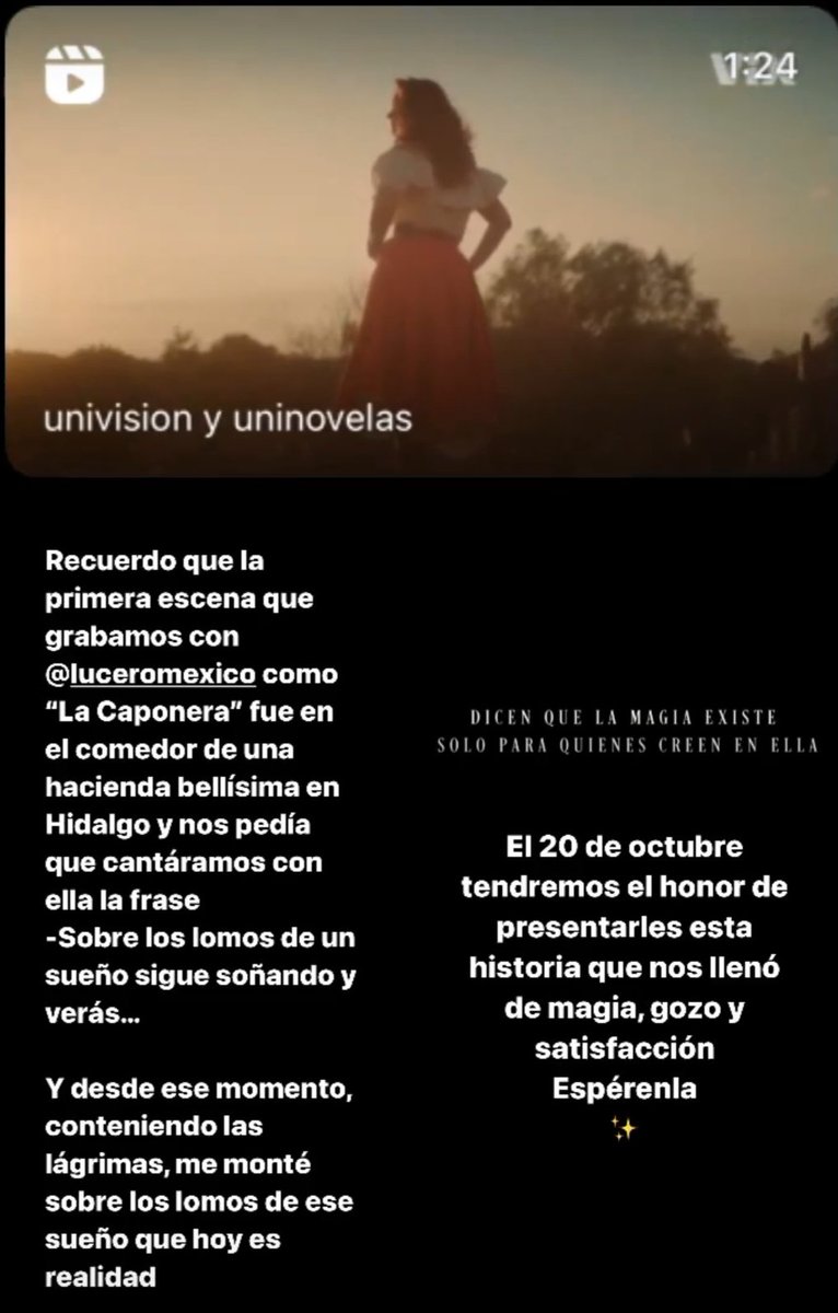 RosaJaike's tweet photo. “Recuerdo que la
primera escena que
grabamos con
#Lucero como
"La Caponera" fue en
el comedor de una
hacienda bellísima. Y nos pedía que cantáramos con
ella la frase "Sobre los lomos de un sueño sigue soñando y verás....” #Stephano https://t.co/h3hjlsS4Gv