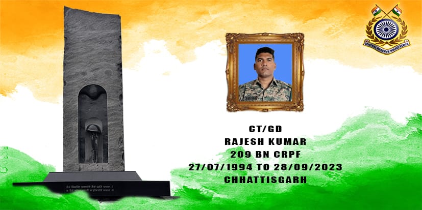 DG #CRPF, <a href="/sthaosen/">Sujoy Thaosen</a> &amp; All Ranks of CRPF express their deepest condolences on the martyrdom of CT/GD Rajesh Kumar, who made the supreme sacrifice in the line of duty and service to the Nation in West Singhbhum, Jharkhand. #CRPF stands firmly with the bereaved family.