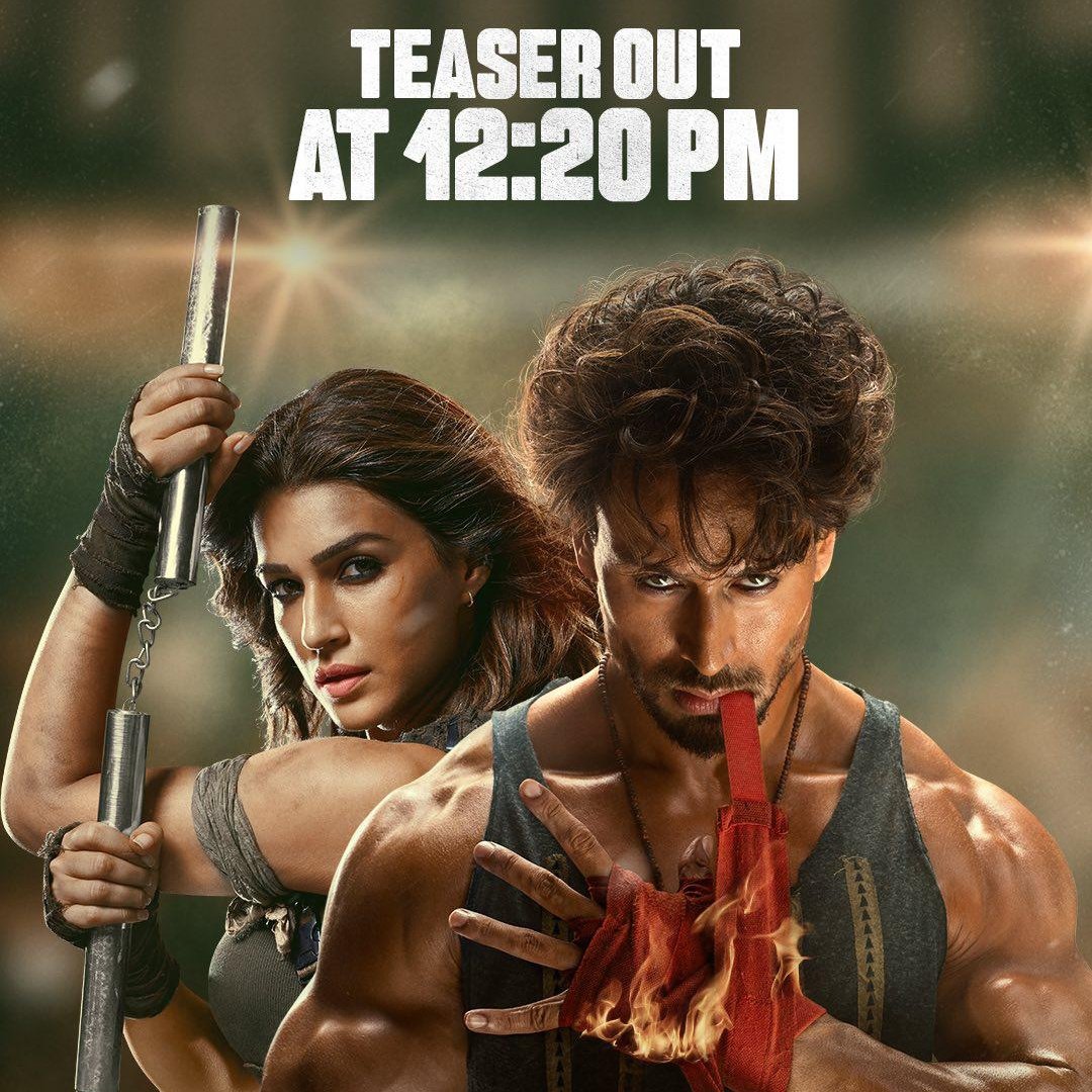 navneetiger_fp's tweet photo. The wait is almost over !!!

#GanapathTeaser will be out at 12:20 PM, Today...!!!

#GanapathAaRahaHai ek nyi duniya ki shuruaat karne.... Readyy.!!!

#TigerShroff #KritiSanon 
#GanapathTeaserOn29thSep 
#Ganapath #GanapathPart1 
#Bollywood #TrendingNews https://t.co/0eqMNuTWRV