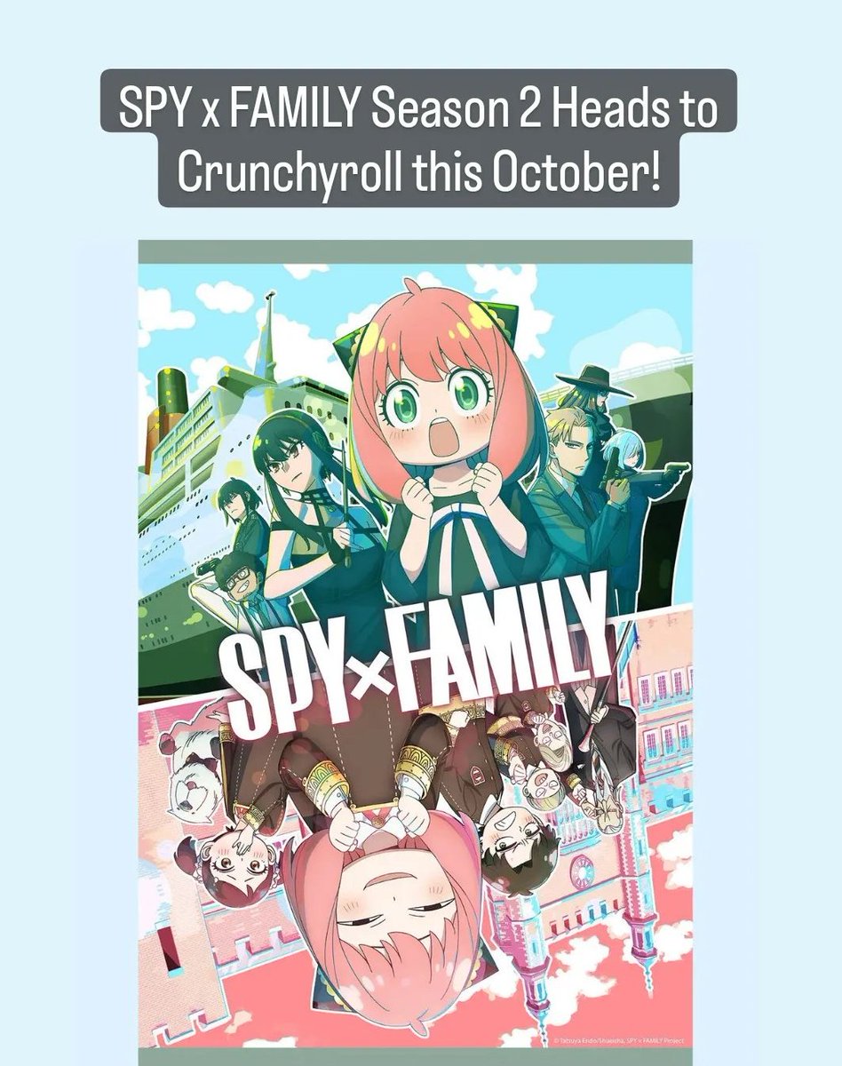 Animeluxe20's tweet photo. Finally the wait is over SPY X FAMILY season 2 is coming 
#spyxfamily #season2 #anime #animeinformation  #animeedit https://t.co/LnTt6m0AvA