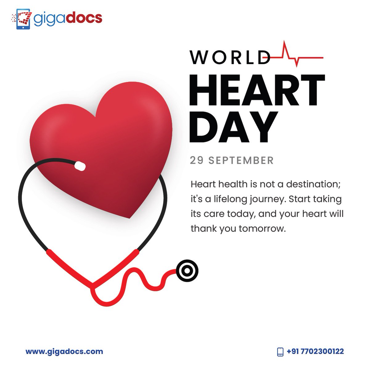 gigadocs's tweet photo. The heart is a remarkable organ that beats around 100,000 times a day. Let's make each beat count by caring for it. The greatest wealth is #health, and a healthy heart is the foundation of a prosperous life. Warm wishes on this #WorldHeartDay.
@Gigadocs #heartday #heartcare https://t.co/Jga9S2rhgX