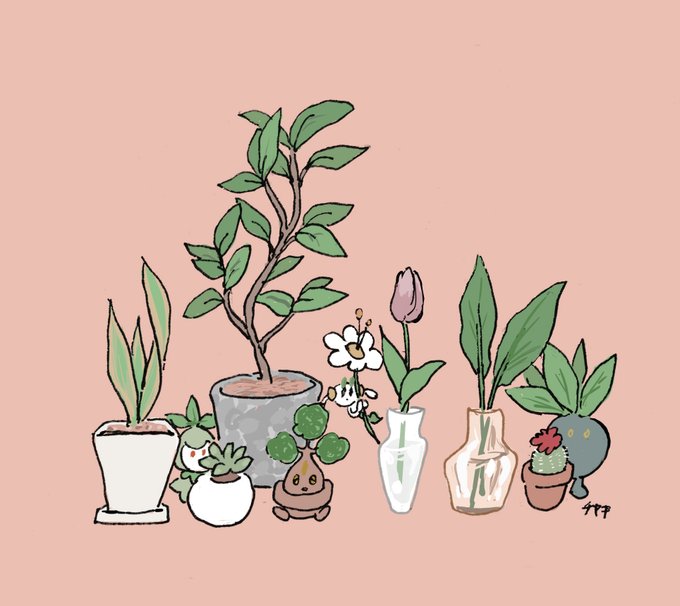 「flower pot pink flower」 illustration images(Latest)