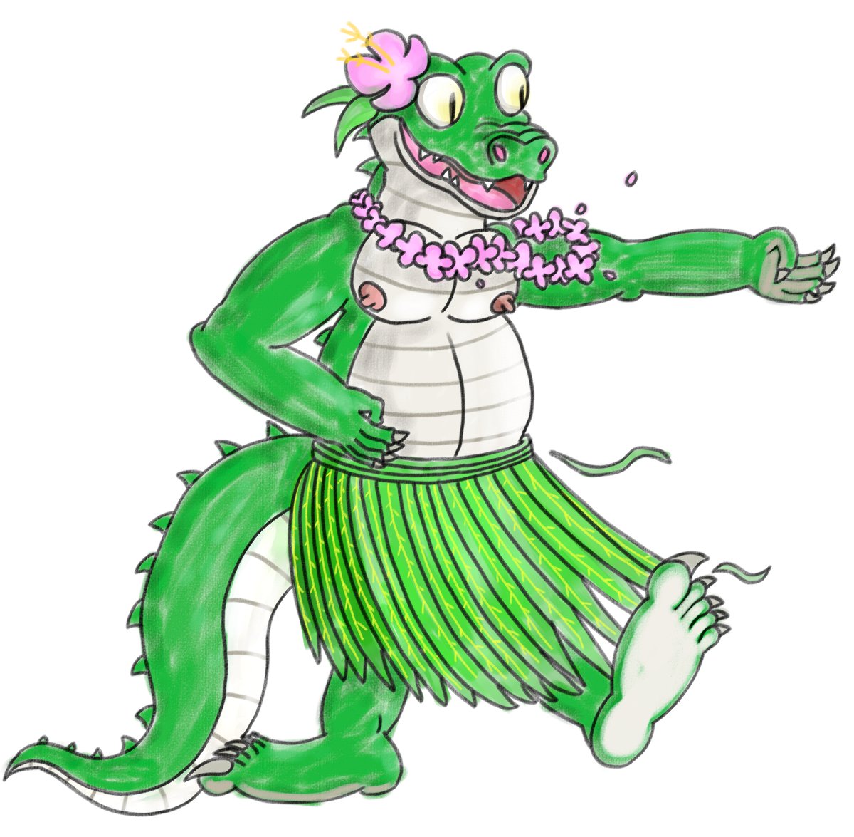 Stormbie1's tweet photo. Here's another artwork of Cregon hula dancing drawn by an anonymous artist!  😊
#digitalartwork #digitalart #furryartwork #furryart #anthroart #anthroartwork #huladancing #hula https://t.co/PNN1tNTR9S