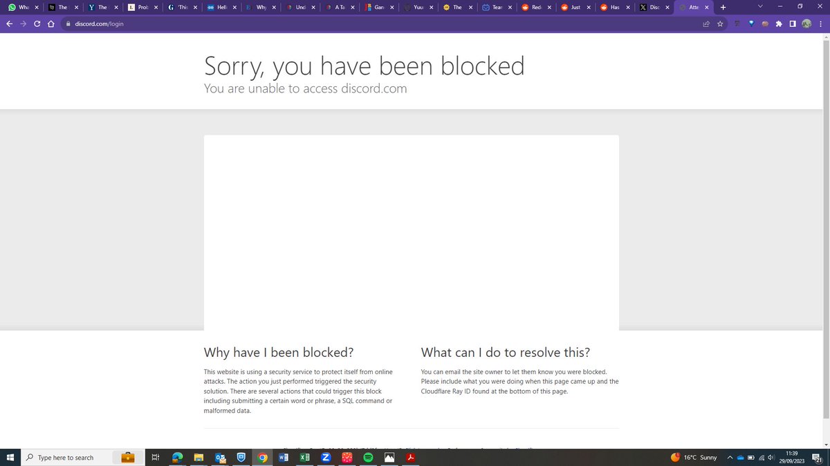 vivelabagatelle's tweet photo. @discord_support Hello! I'm getting a message that I've been blocked when I try to login to discord, can you advise? https://t.co/3OcN7Awlem