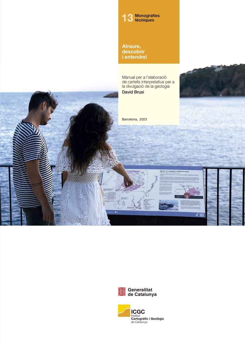 Conèixer el territori recorrent-lo!
Com fer cartells interpretatius que ajudin a la divulgació de la geologia? Trobareu la resposta al llibre Atraure, descobrir i entendre! de David Brusi, que presentem el 5/10
👉 icgc.cat/L-ICGC/Agenda/…
#GeodiversityDay <a href="/accioclimatica/">Assemblea d'acció climàtica</a> <a href="/espaigea/">espaigea</a>