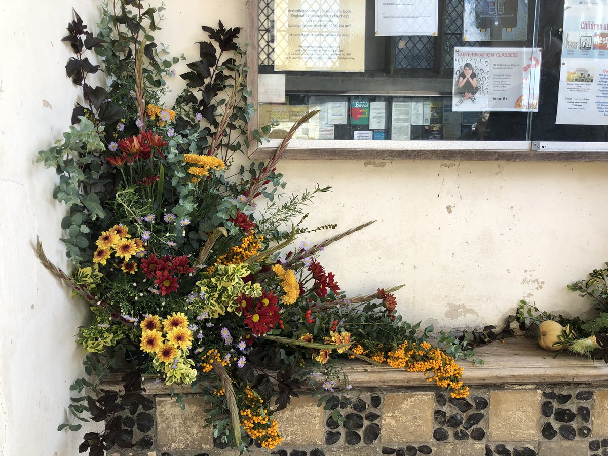 victorshannock's tweet image. They’re decorating the church Holy Trinity at Long Melford for Harvest Festival on Sunday