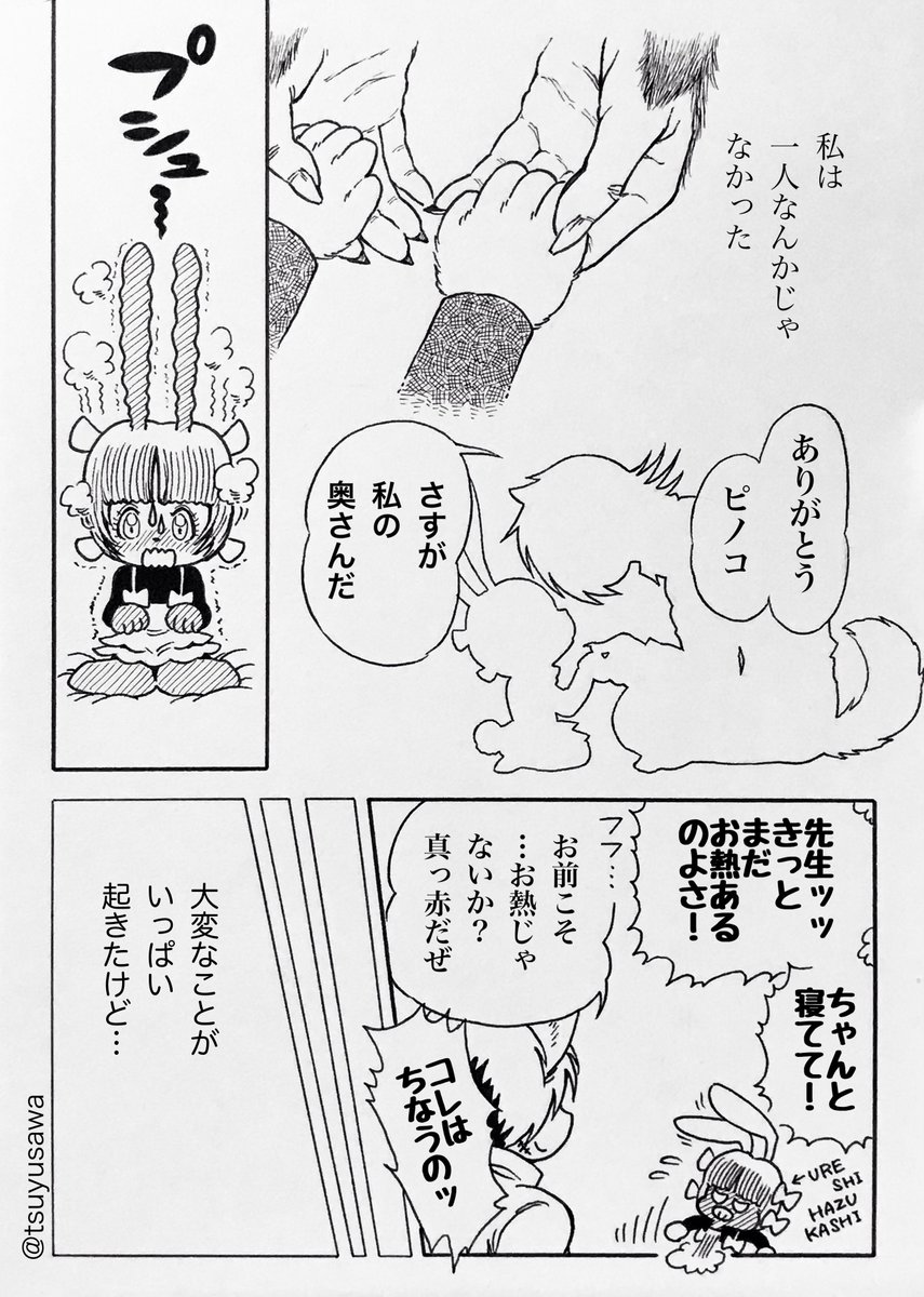 (前回からの続き)
 #突然ケモミミが生えてしまったジャピノ 
(22,23,24)

ピノコの記憶ではハッピーエンドになっていますが、実際に起きていた事件の全容は、ブラックジャック先生だけが知っています。 