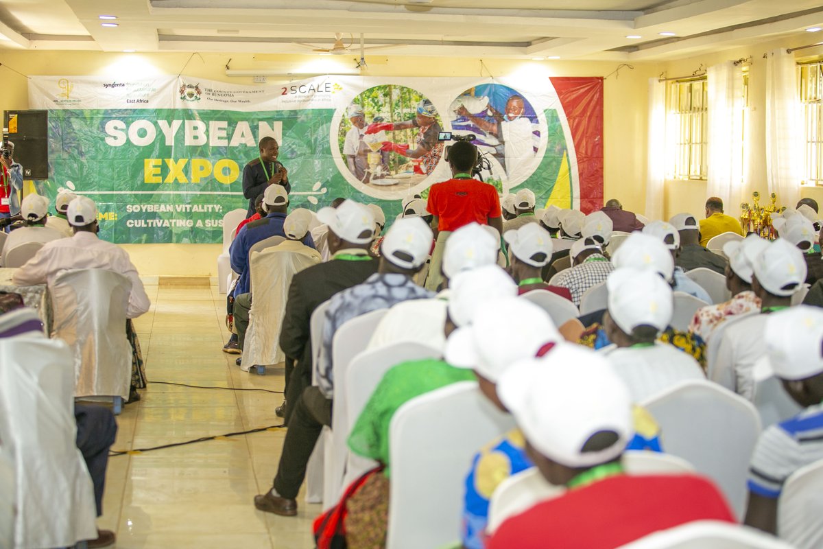 SCALE_2's tweet photo. "We are here to reflect on our journey since 2019 with 2SCALE. The Soybean Expo is a significant milestone in the work we’ve been doing. Through this platform, we can share best practices on soybean production and chart the way forward." - @amusala_stephen , CEO- @ADSWesternR. https://t.co/9FVSCdlxgD