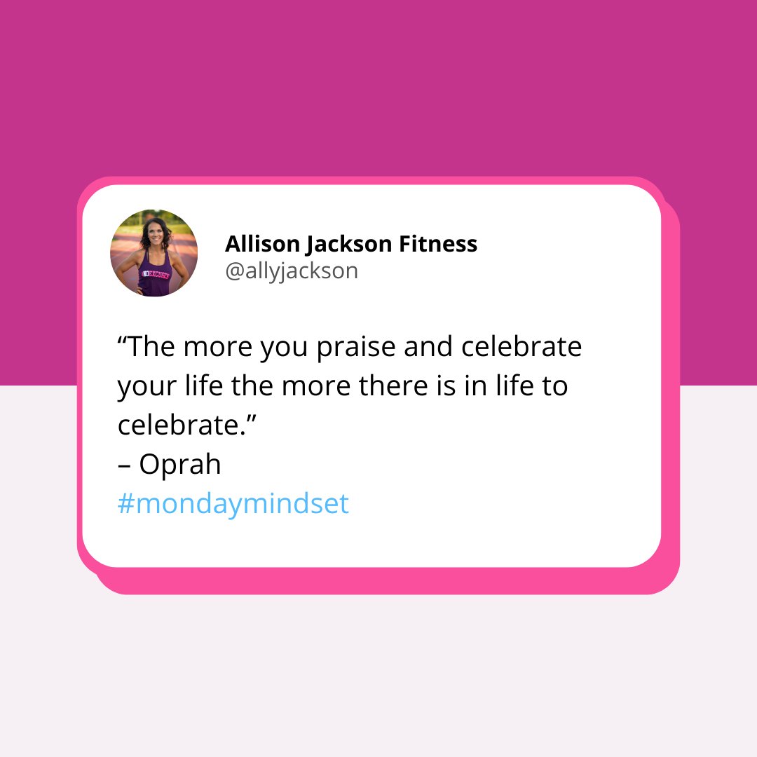 FitMomsofNJ's tweet photo. “The more you praise and celebrate your life the more there is in life to celebrate.”
– Oprah

#mondaymindset https://t.co/gW2frvJW8O