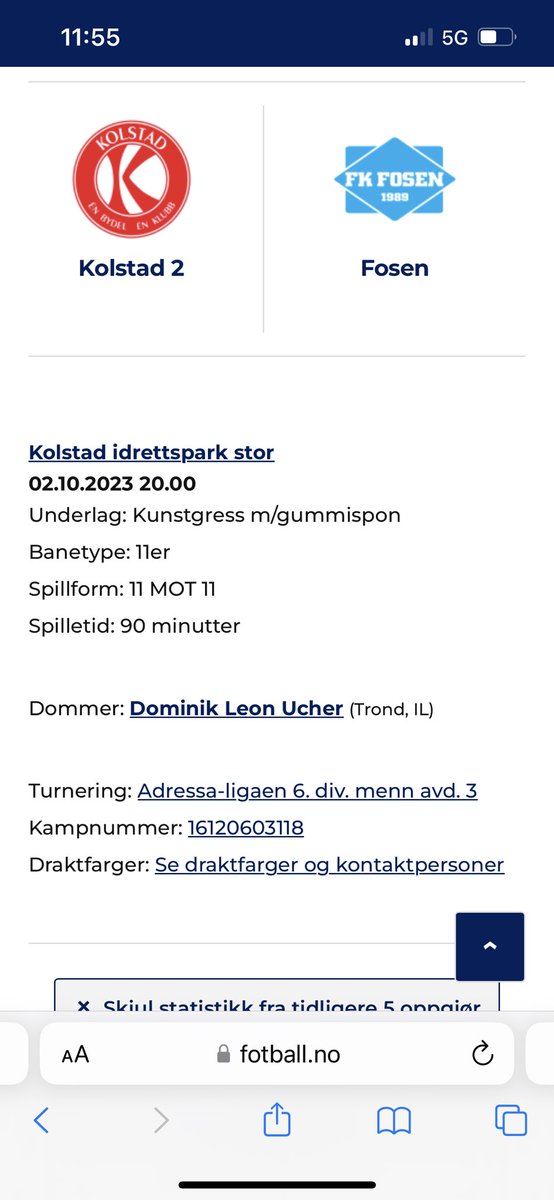 Toppoppgjør i parken!
Et Fosenlag som knust oss på sitt eget gress å som bøtte inn mål i hver kamp!
2 mestscorende lagan i 6 div møtes, det bli målrikt å heftige duella! 
Der e bare å ta turen te parken på mandag 20.00!