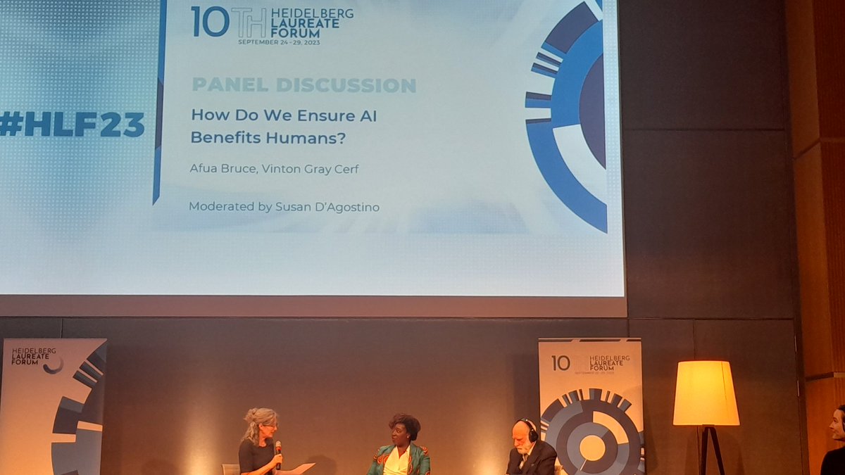 Dilrukshi Gamage (@dilrukshi_lk) on Twitter photo On panel Afua Bruce and lauriate sir Vinton Grey discussing about " How do we ensure AI benefits humans?" A timely discussion at <a href="/HLForum/">Heidelberg Laureate Forum</a> , and proud moment as Afua <a href="/BKCHarvard/">Berkman Klein Center for Internet & Society</a> and i reunited which we couldn't see each other at the #BKC25+ reunion. On panel Afua Bruce and lauriate sir Vinton Grey discussing about " How do we ensure AI benefits humans?" A timely discussion at <a href="/HLForum/">Heidelberg Laureate Forum</a> , and proud moment as Afua <a href="/BKCHarvard/">Berkman Klein Center for Internet & Society</a> and i reunited which we couldn't see each other at the #BKC25+ reunion.